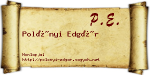Polónyi Edgár névjegykártya